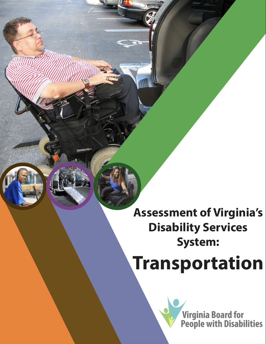 Portada de la evaluación de transporte, con una persona en silla de ruedas accediendo al transporte.