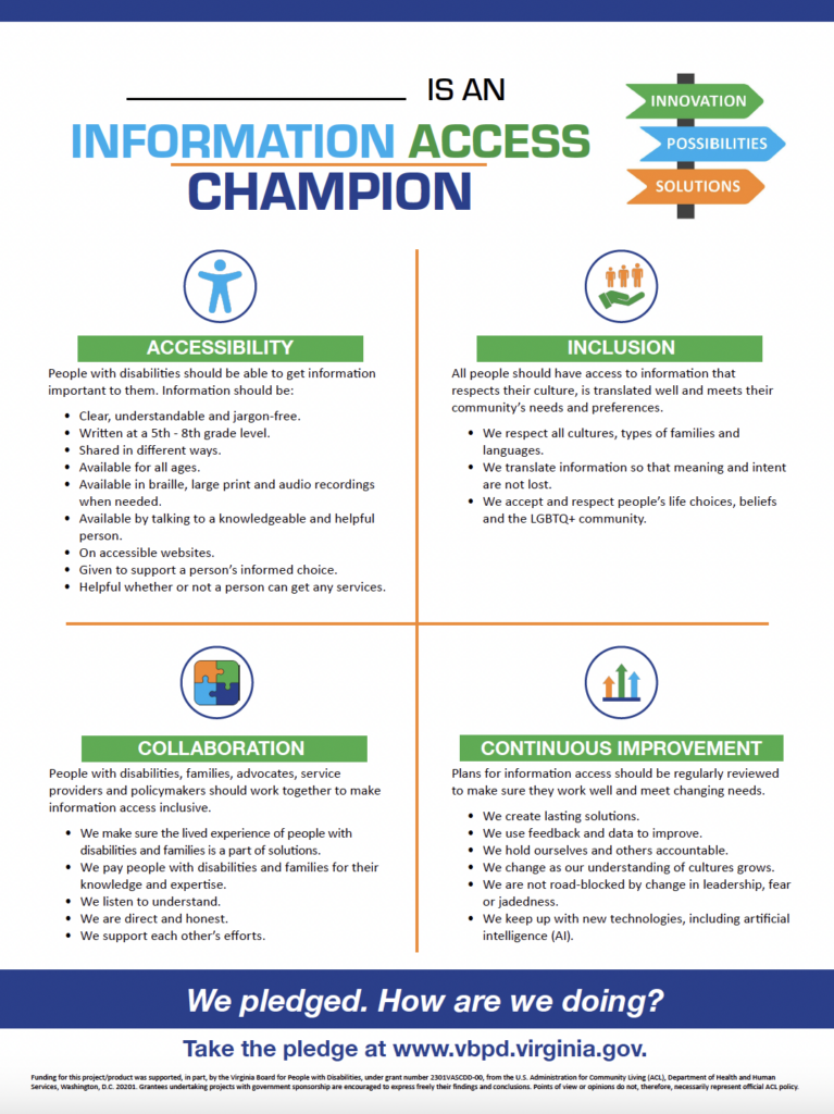 Acceso a la información Póster del campeón en inglés