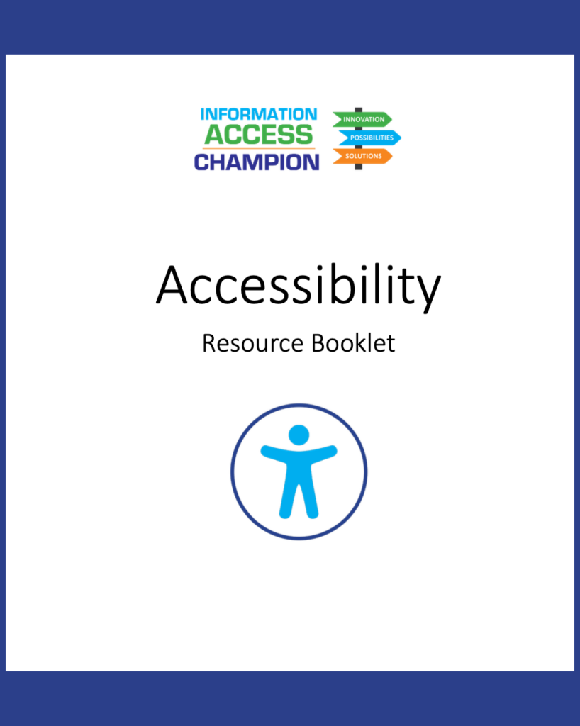Portada del folleto de recursos de accesibilidad
